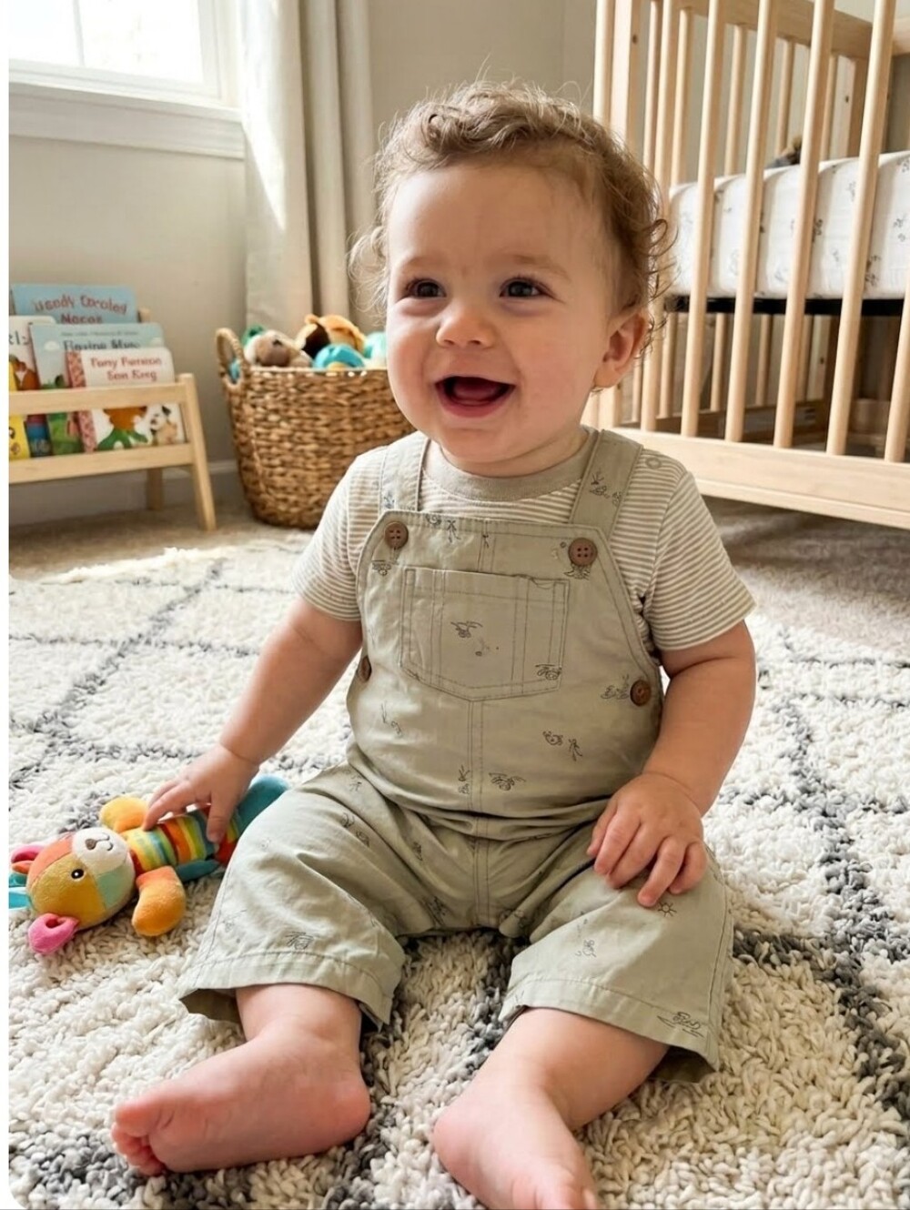 Carter's Sage Green Cotton Toddler Overalls 24 M